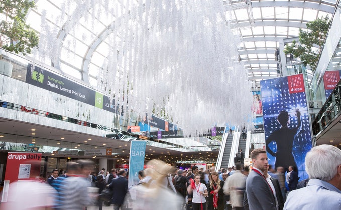 Die Fachmesse Drupa in Düsseldorf. Volle Hallen wie weiland in Hannover